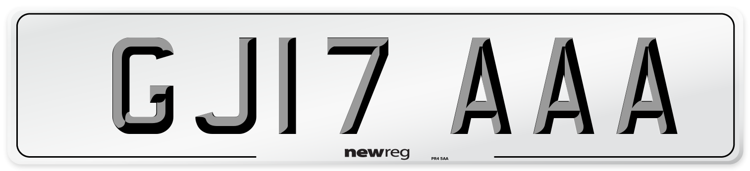 GJ17 AAA Number Plate from New Reg